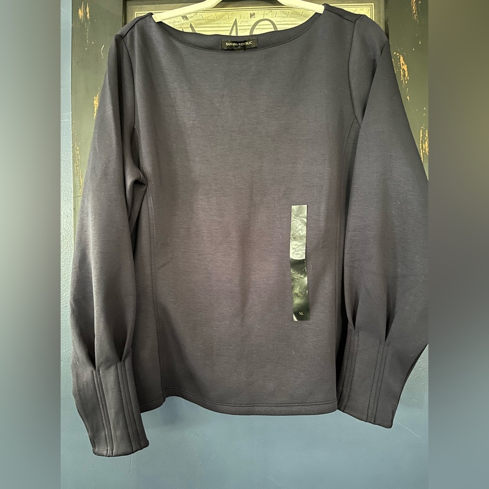 Banana Republic Navy Women's Top with unique sleeves